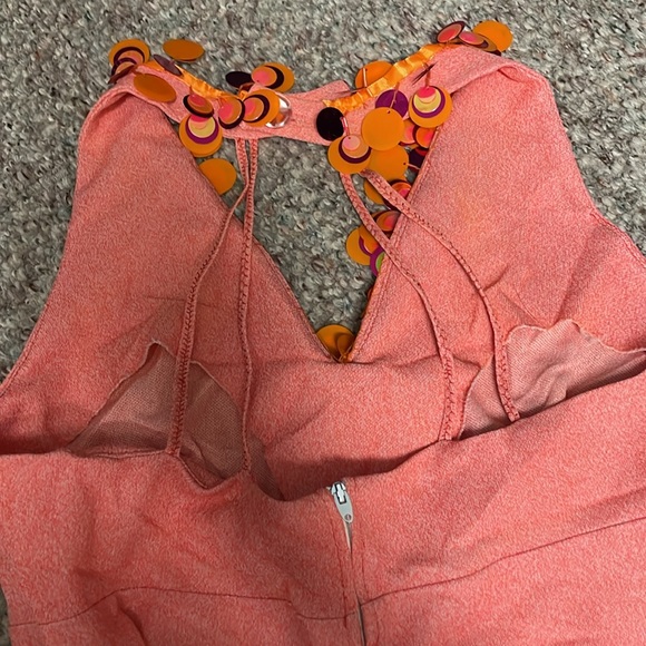 Vintage 70s poly ultra wide leg bell bottom jumpsuit with metallic disc neck - Picture 12 of 13